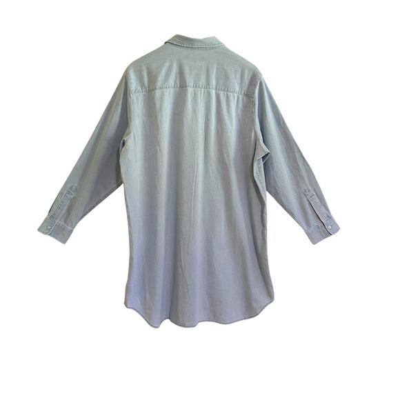 Quince Distressed Denim Shirt Dress.Size XL Light Chambray Blue - Picture 3 of 8
